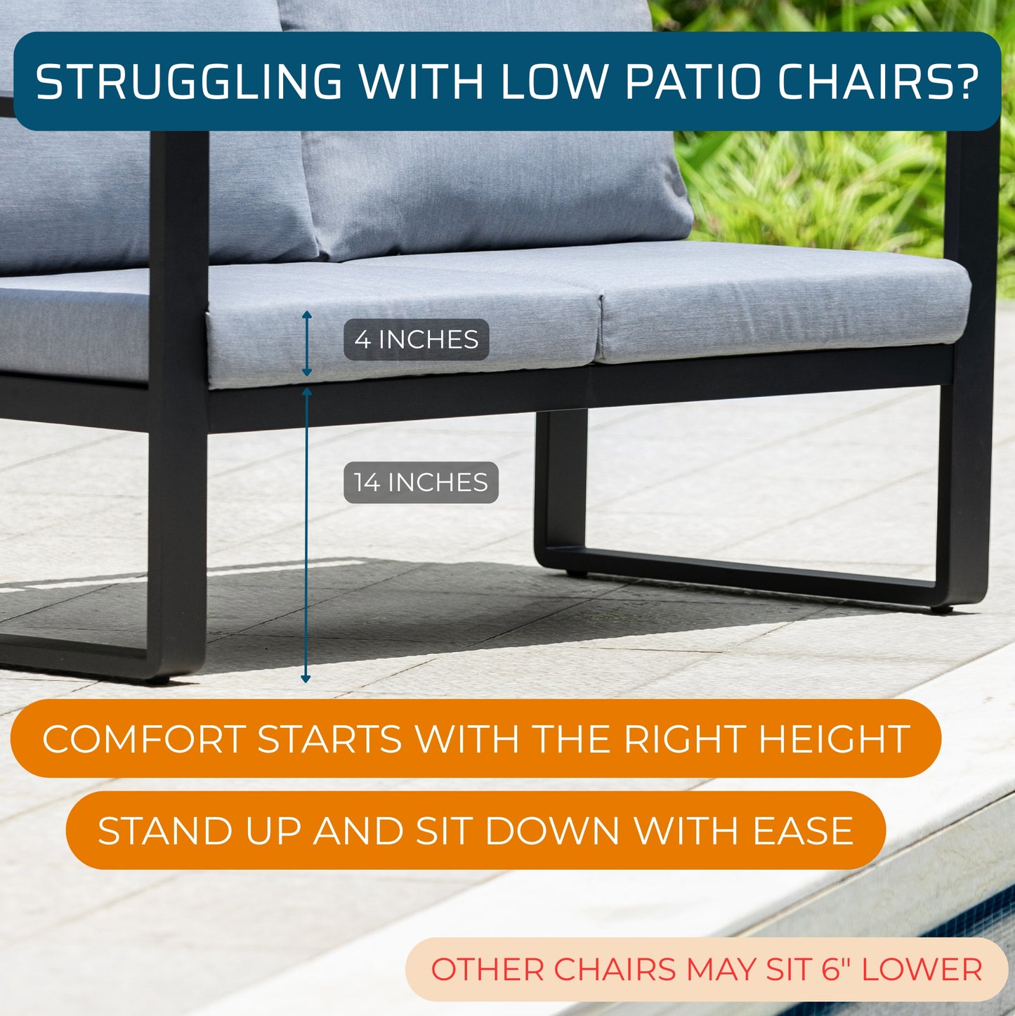 Solis Big and Tall Outdoor Patio Conversation Set