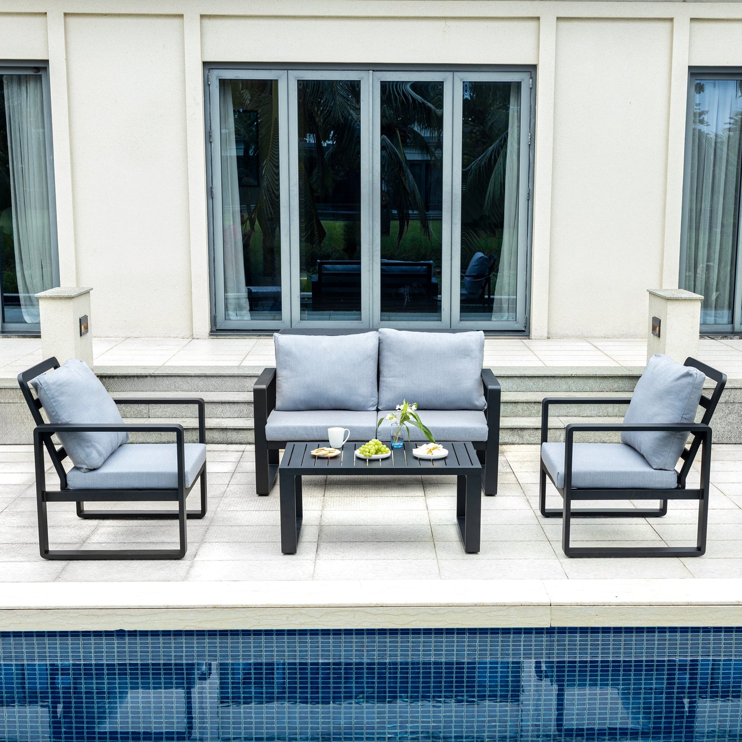 Solis Big and Tall Outdoor Patio Conversation Set