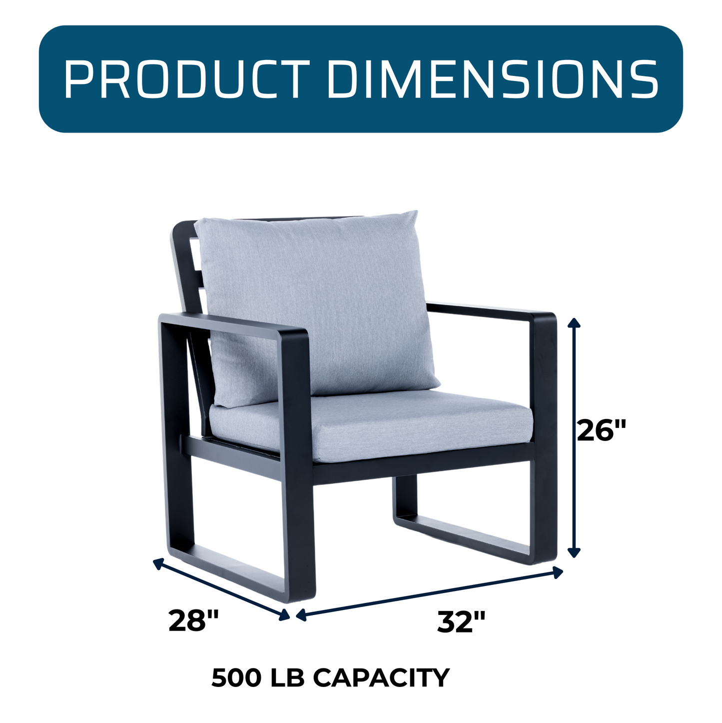 Solis Big and Tall Outdoor Patio Chairs - Set of 2