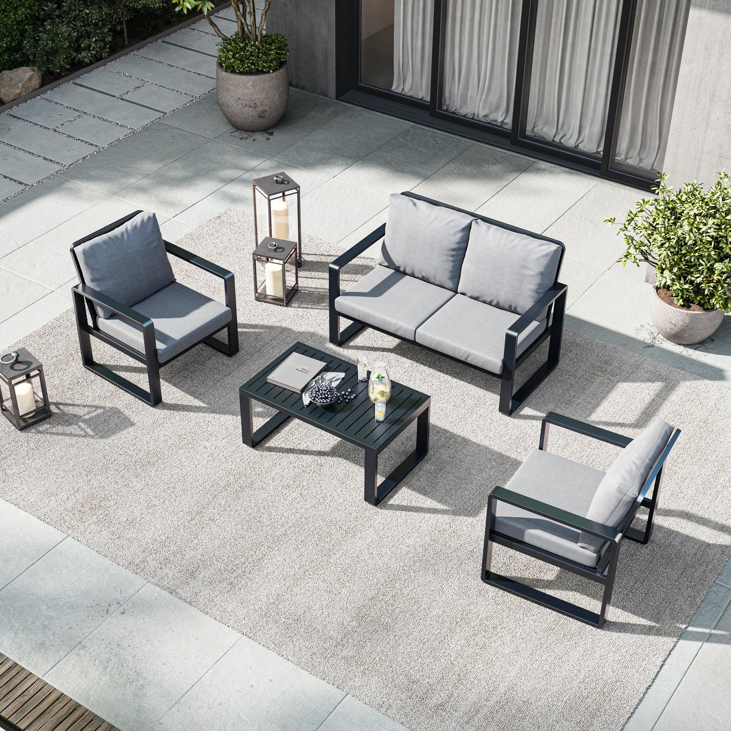 Solis Big and Tall Outdoor Patio Conversation Set