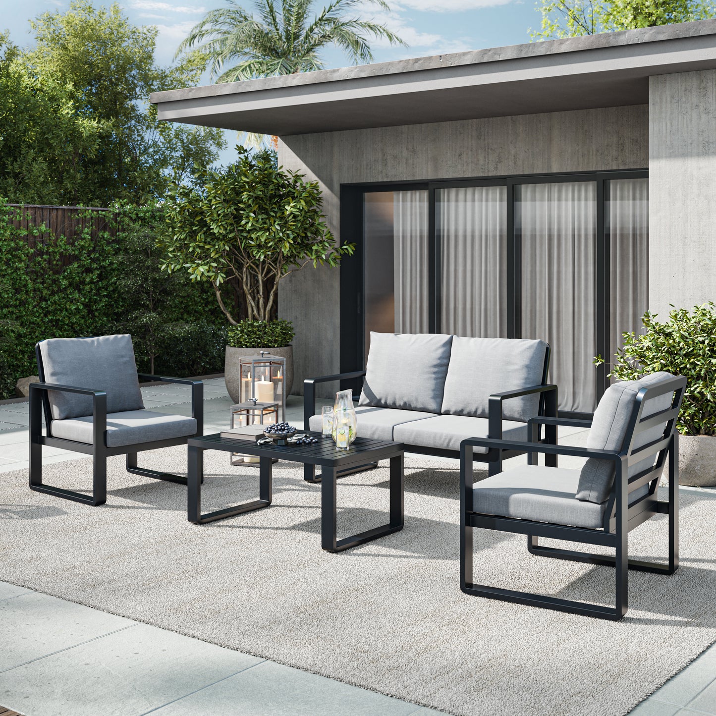 Solis Big and Tall Outdoor Patio Conversation Set