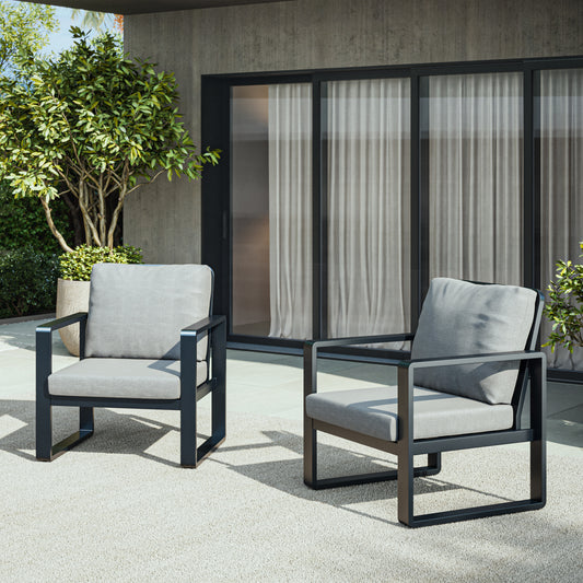 Solis Big and Tall Outdoor Patio Chairs - Set of 2